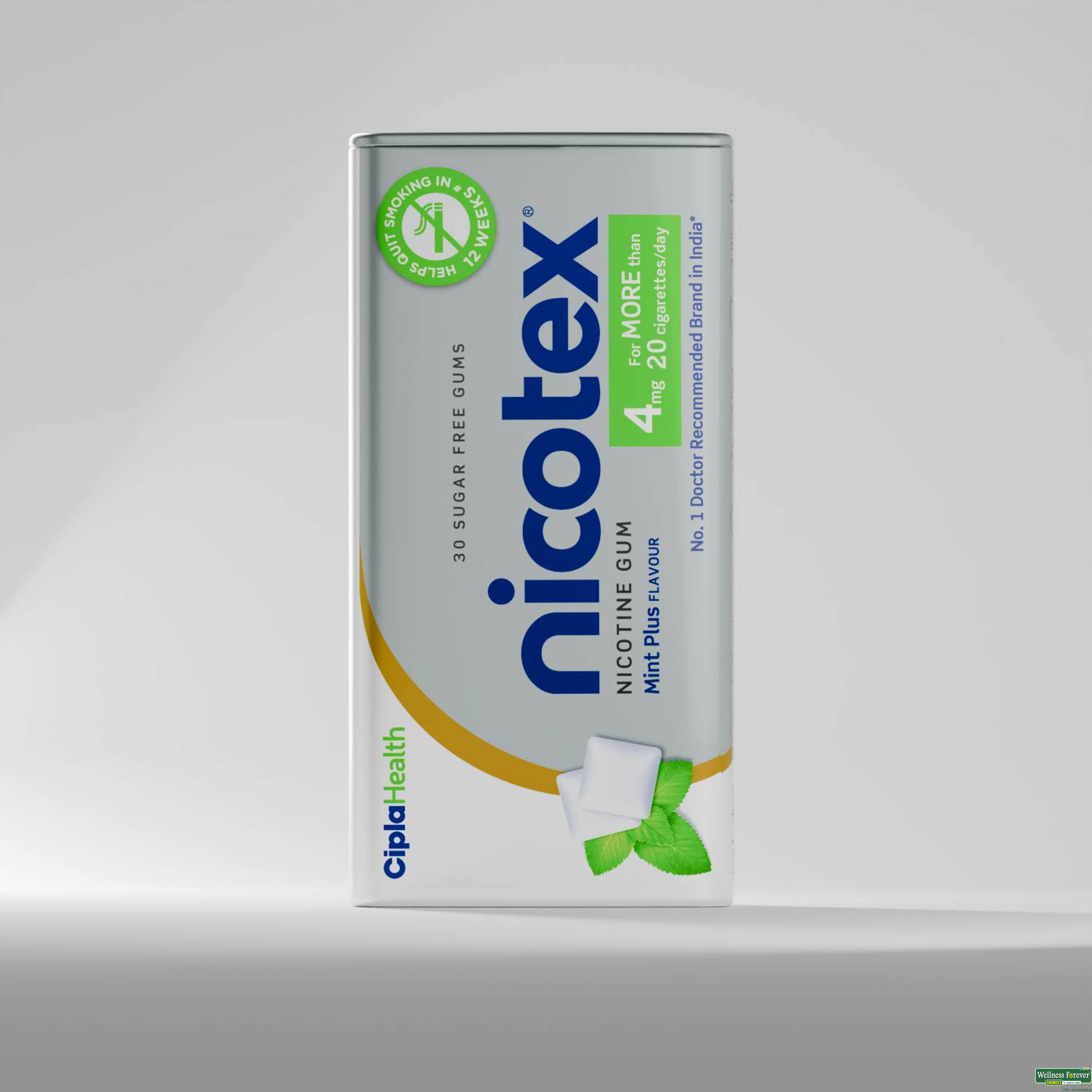 NICOTEX-MINT PLUS S/F TIN 4MG 30 GUM-image