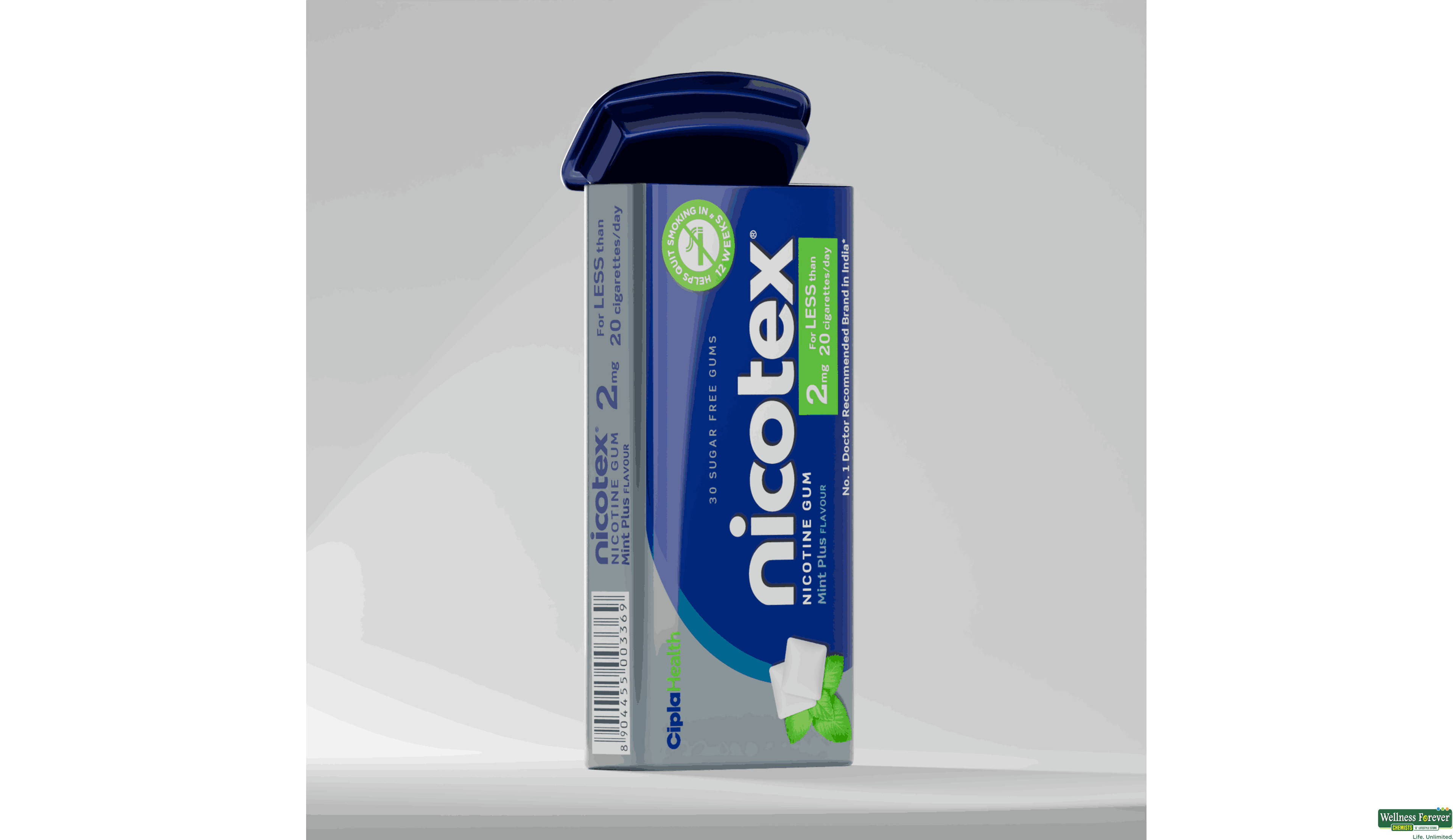 NICOTEX-MINT PLUS S/F TIN 2MG 30 GUM- 1, 30GUMS, null