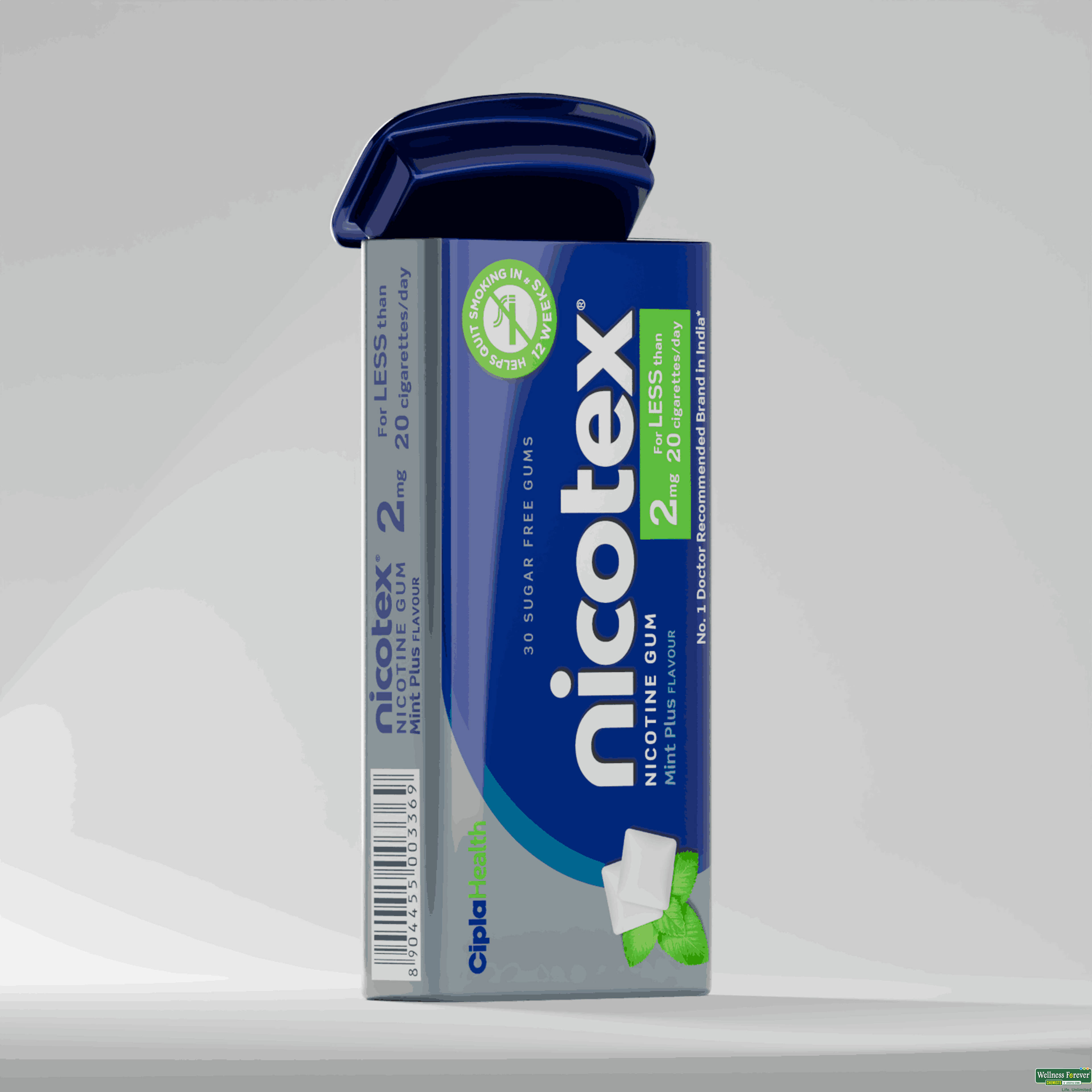 Nicotex-Mint Plus Sugar Free Tin 2Mg 30 Gum-image