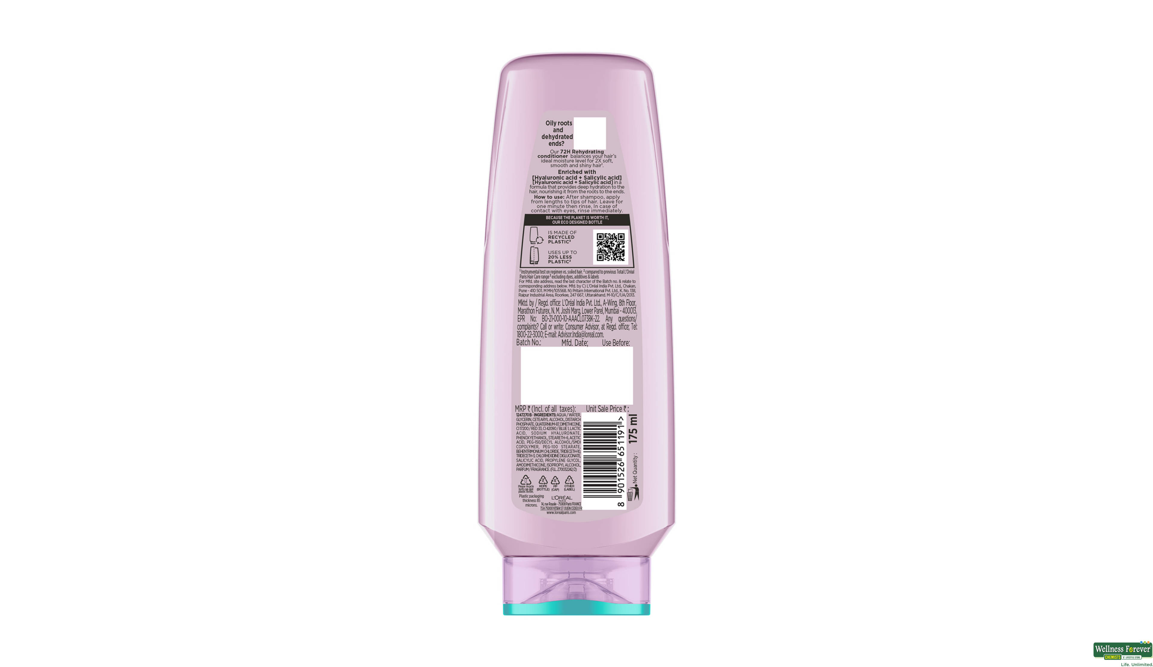 LOREAL CONDITIONER HYALURON PURE 72H REHYDRATING 175ML- 5, 175ML, null