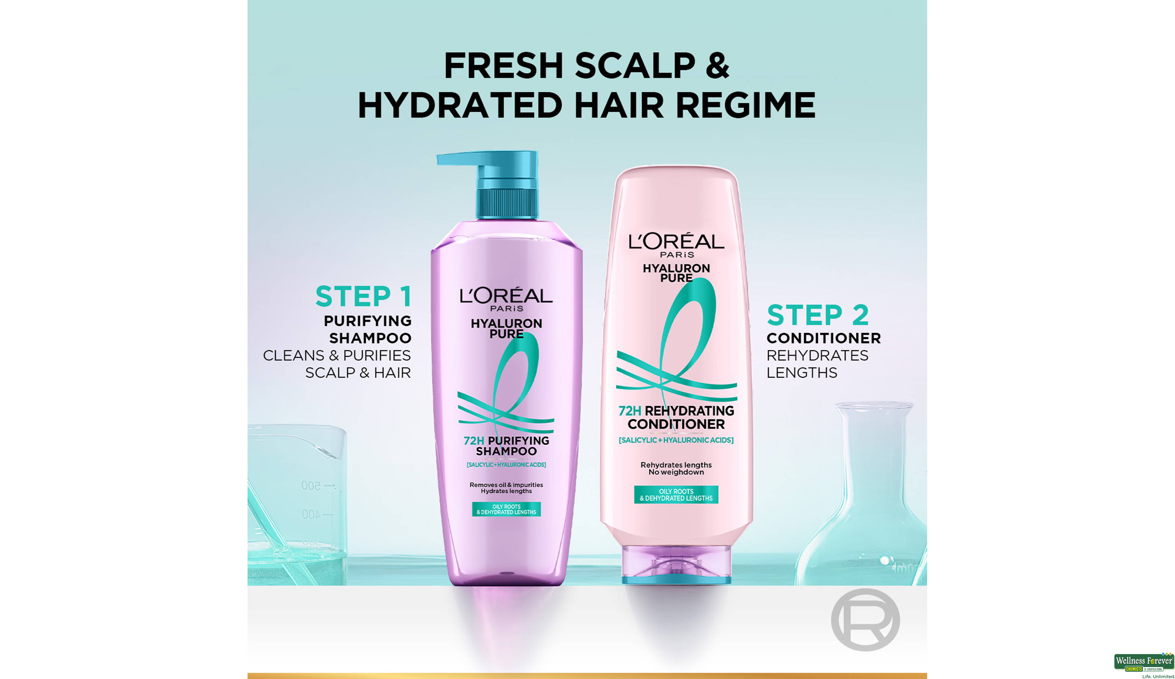 LOREAL CONDITIONER HYALURON PURE 72H REHYDRATING 175ML- 8, 175ML, null