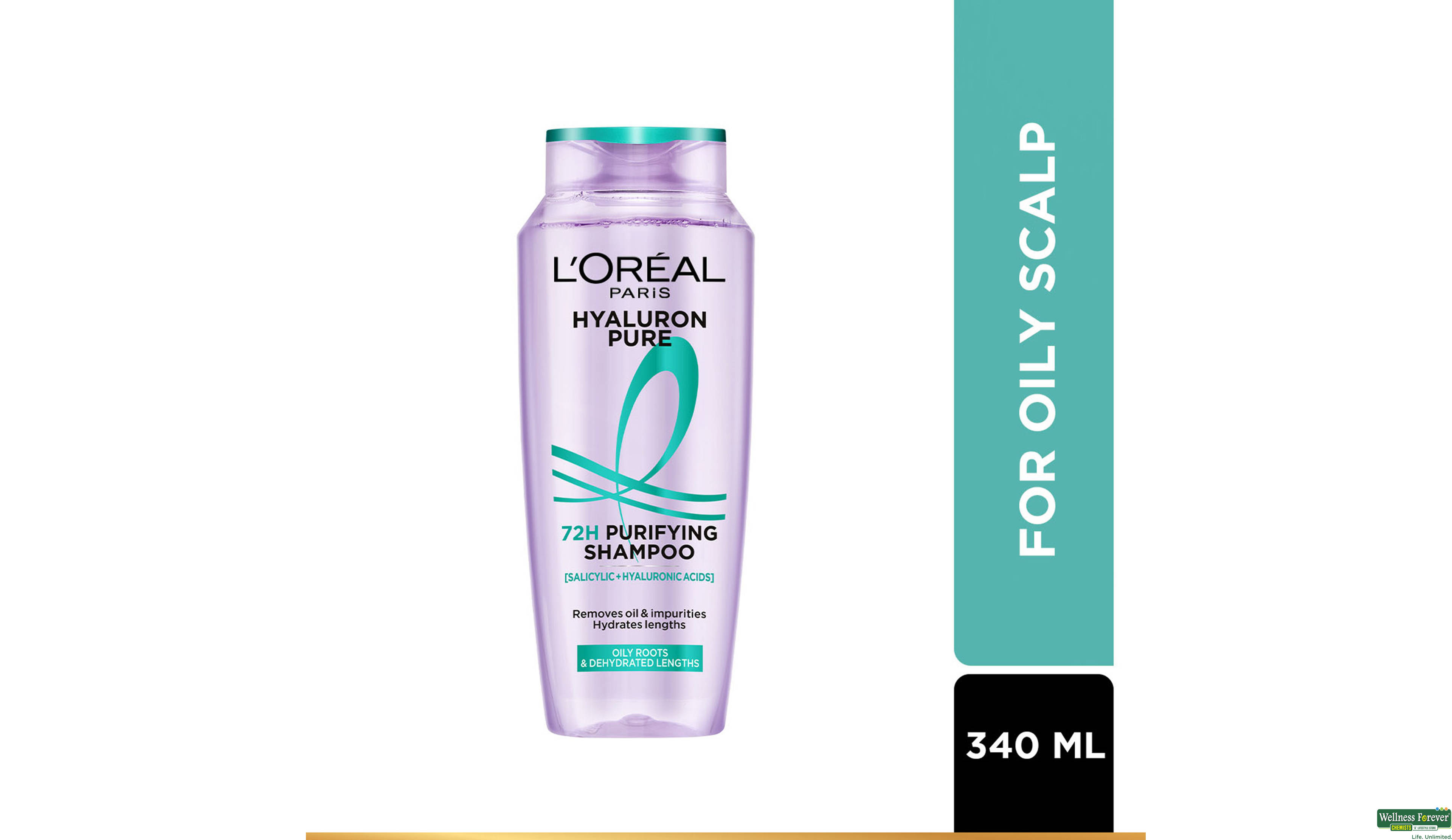 LOREAL SHAMPOO HYALURON PURE 72H PURIFYING 340ML- 1, 340ML, null