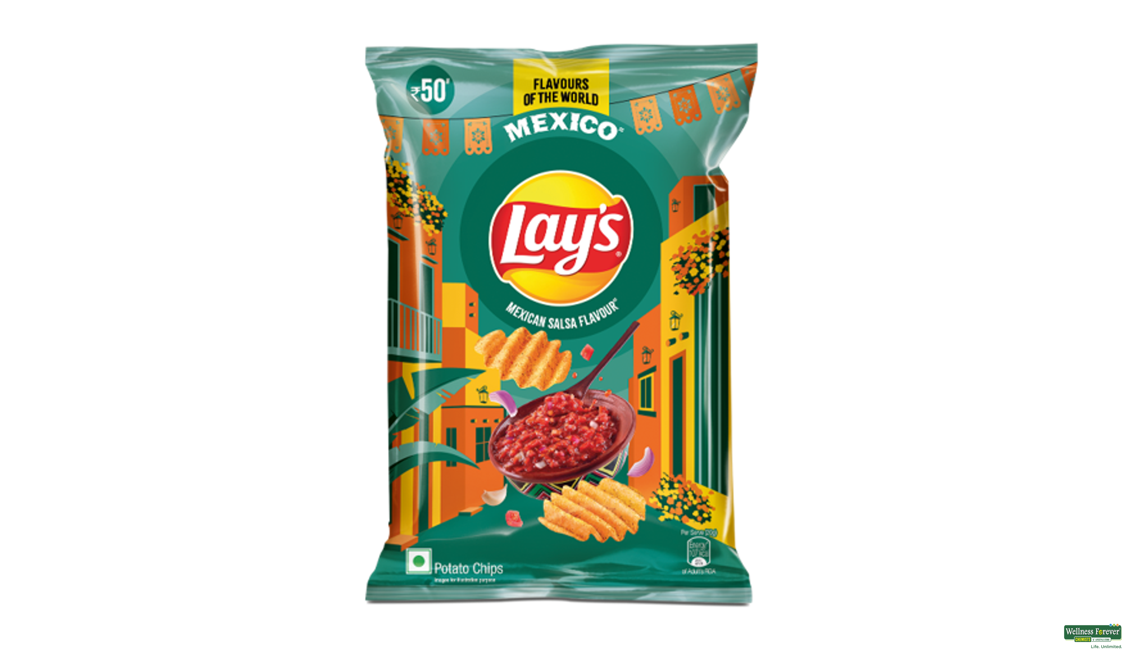 LAYS MEXICAN SALSA FLAVOUR 78G- 1, 78GM, null