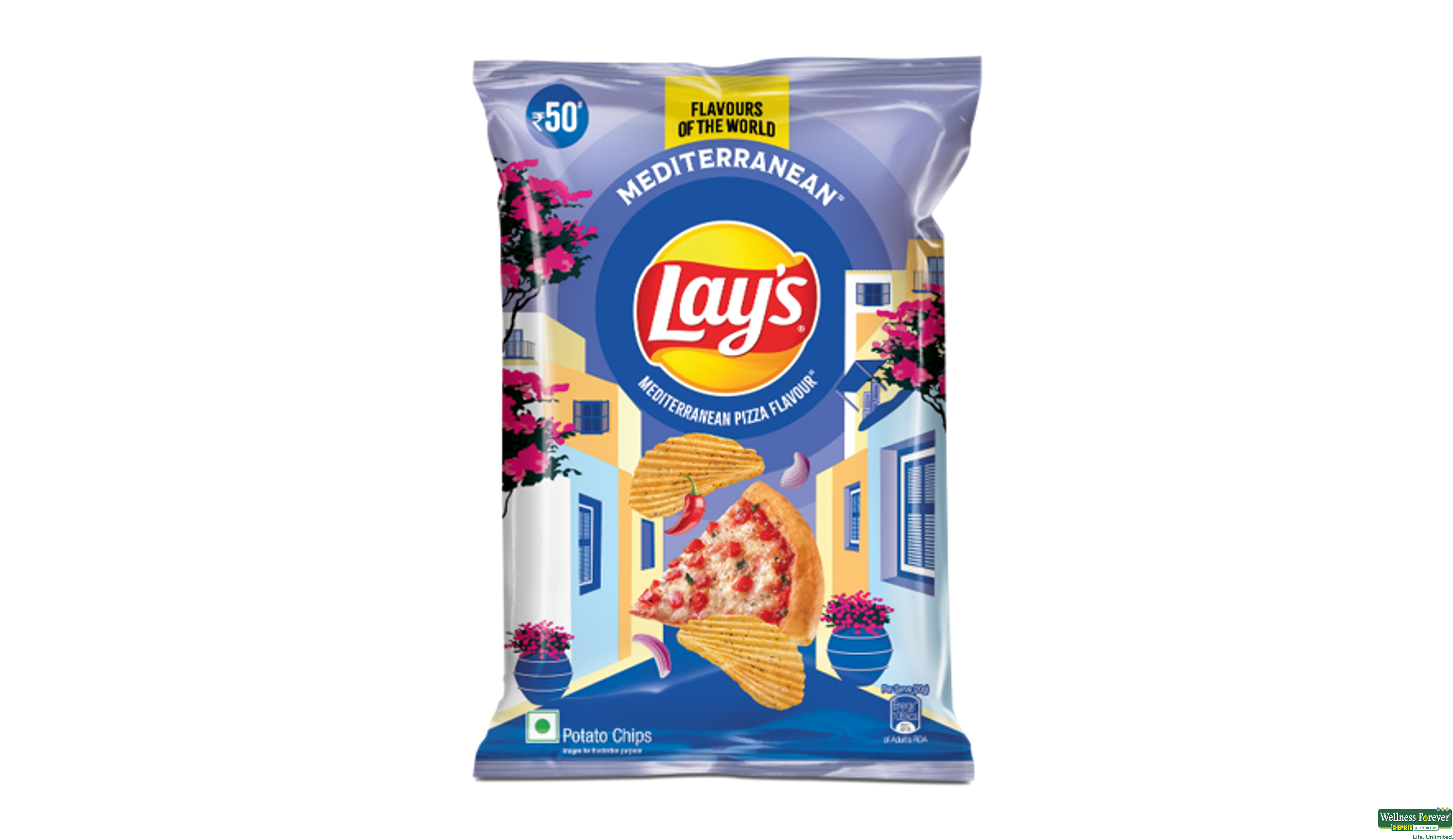 LAYS MEDITERRANEAN PIZZA FLAVOUR 78G- 1, 78GM, null
