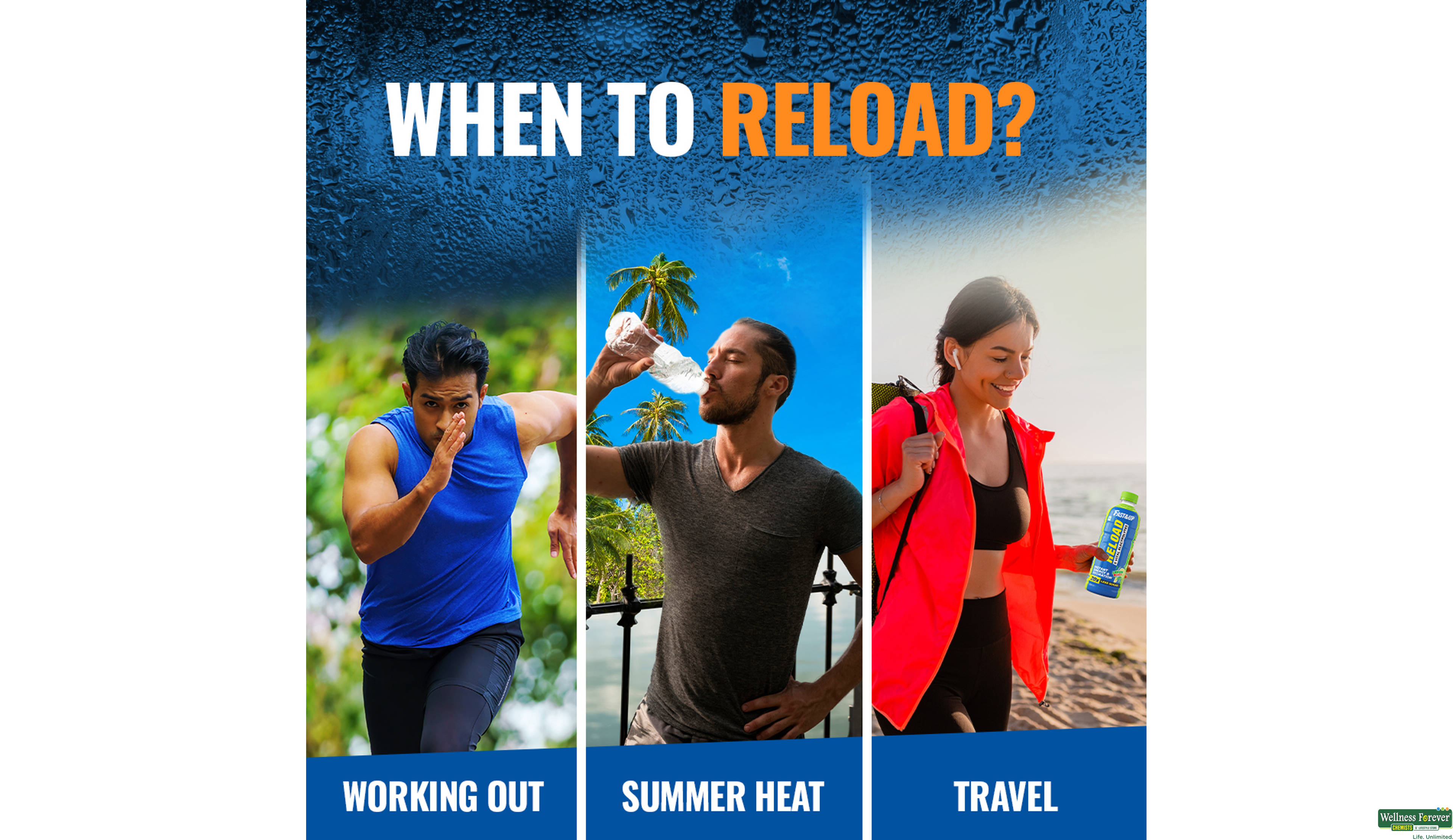 FAST/UP RELOAD HYDRATION DRINK ORANGE ZERO SUGAR 500ML- 6, 500ML, null