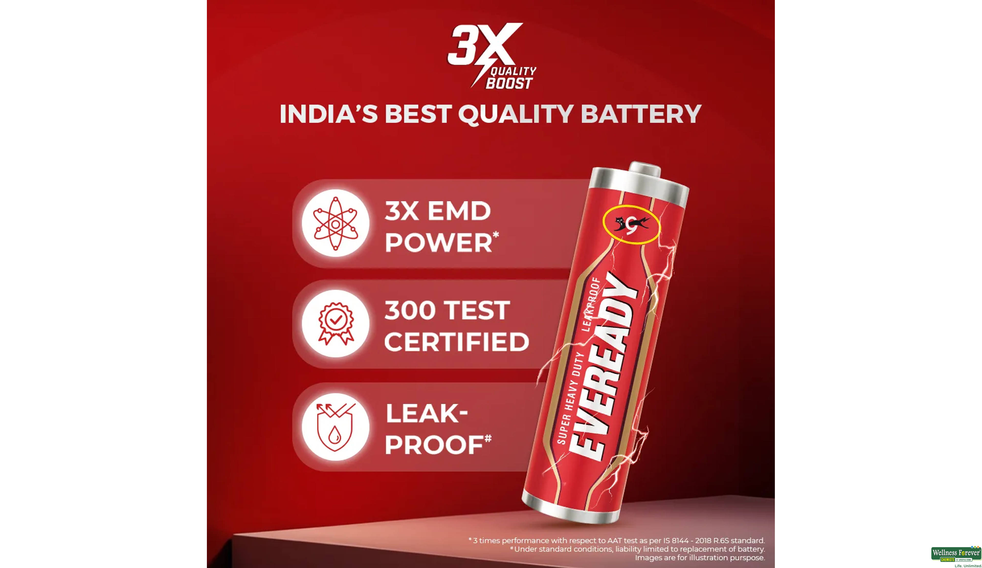 EVEREADY 1015 CARBON ZINC AA BATTERY (PO4) 1PC- 4, 1PC, null