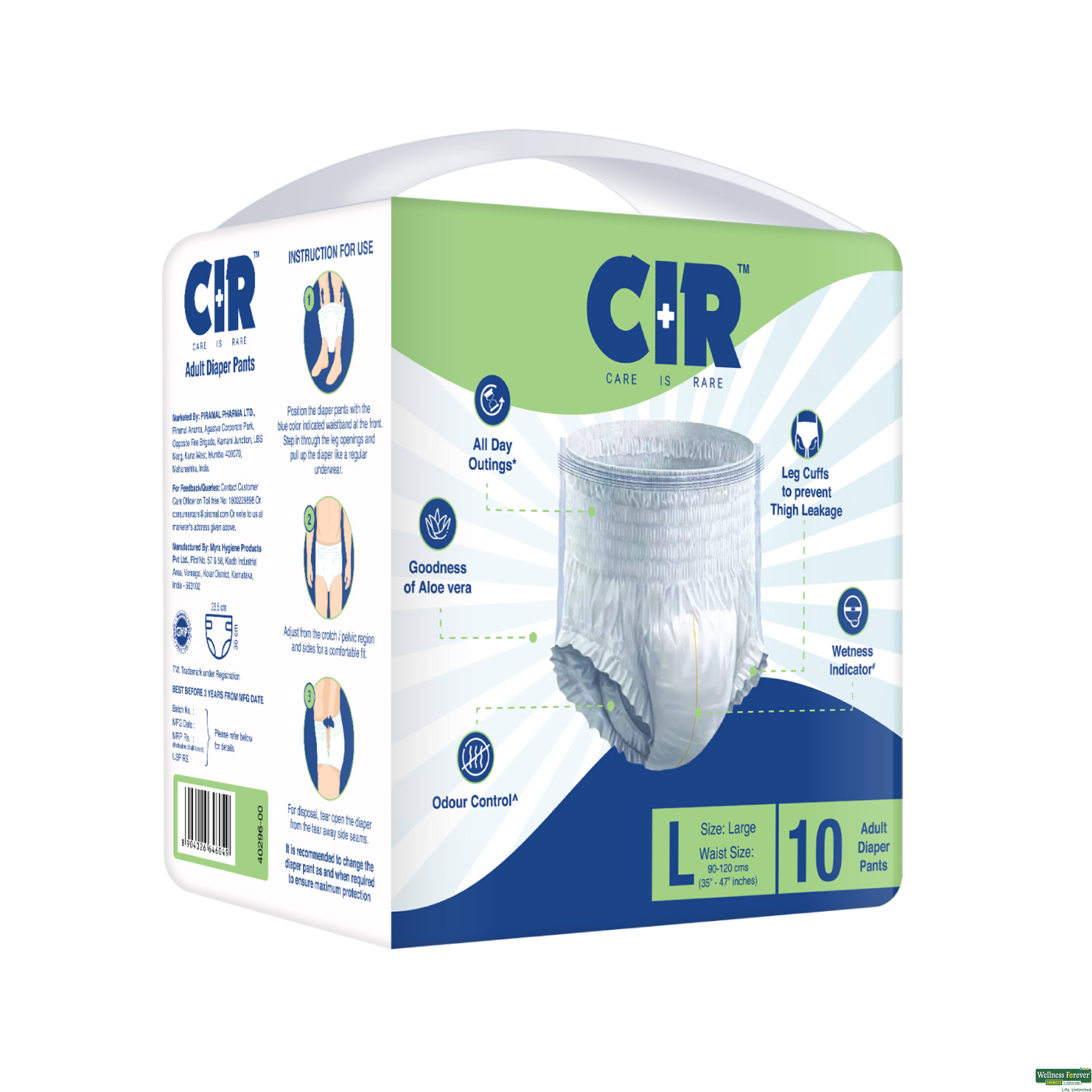 CIR Adult Diaper Pants Large 10 Pieces
-image