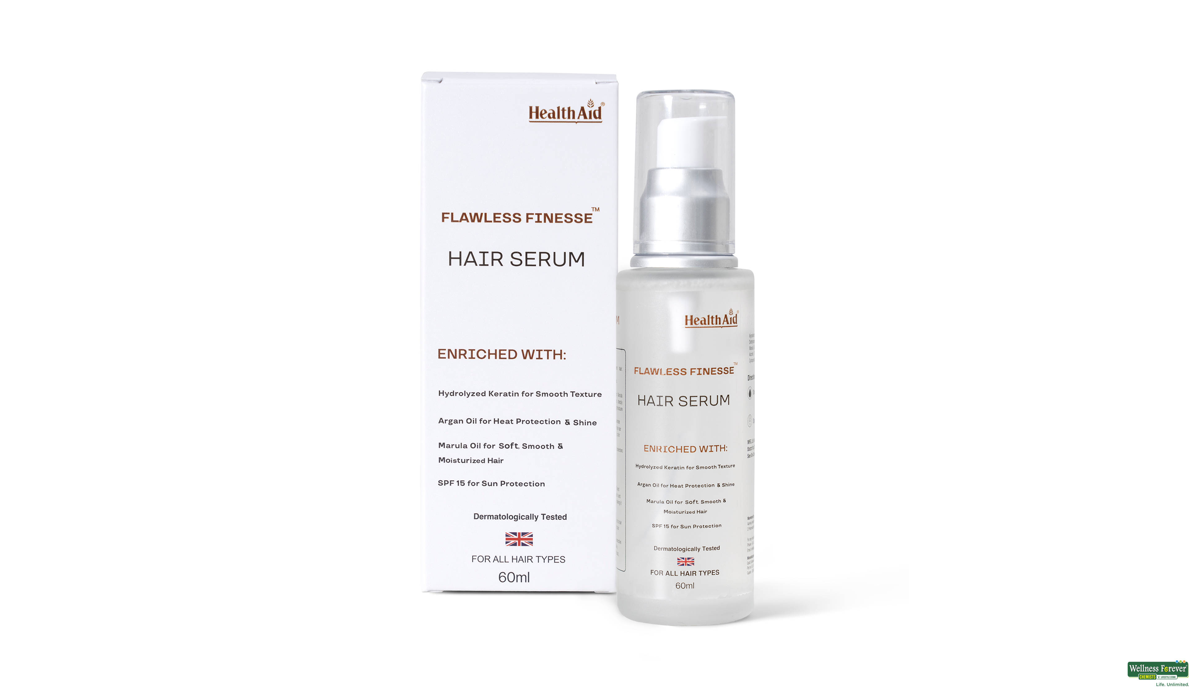 HEALTH AID FLAWLESS FINESSE HAIR SERUM 60ML- 1, 60ML, null