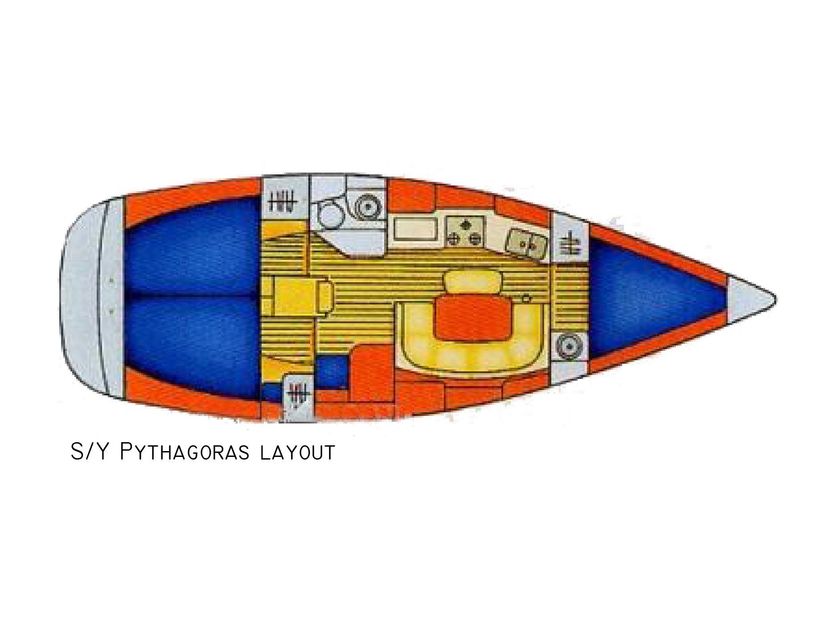 Jeanneau 36 Pythagoras (electric head, wind generator)