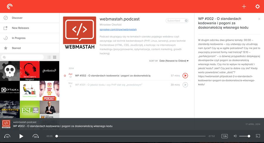 Pocket Casts web