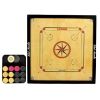 Picture of Engineered Wood Gloss Finish Carrom Board with Coins, Striker and Powder, Large 32 Inch 4Mm