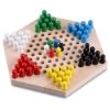 Picture of Wooden Chinese Checkers Hexagon Board With Wooden Marbles ,3+ Age