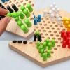 Picture of Wooden Chinese Checkers Hexagon Board With Wooden Marbles ,3+ Age