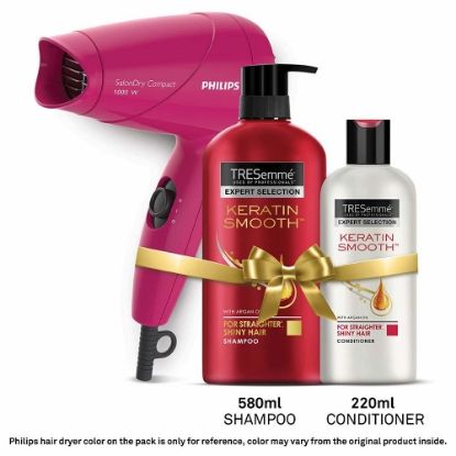 Picture of TRESemme Keratin Smooth Shampoo 580ml & Conditioner 220ml Combo Pack + Philips Hair Dryer