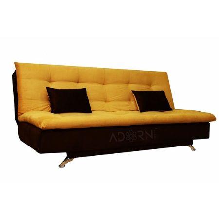 Picture of Adorn India Aspen 3 Seater Sofa Cum Bed (Brown and Gold)