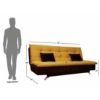 Picture of Adorn India Aspen 3 Seater Sofa Cum Bed (Brown and Gold)