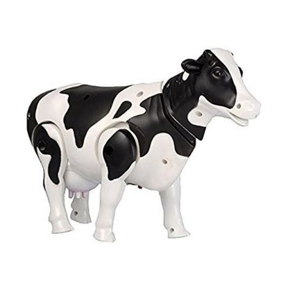 Picture of Battery Operated Walking Cow Toy (Shakes Head, Wags Tail, Moves Around with Realistic Sound) - White