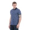 Picture of Gant Printed Men Polo Neck Blue T-Shirt