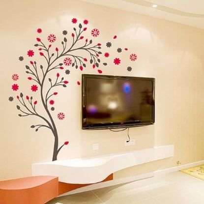 Picture of Decals Design 'Beautiful Magic Tree with Flowers' Wall Sticker,Multicolour