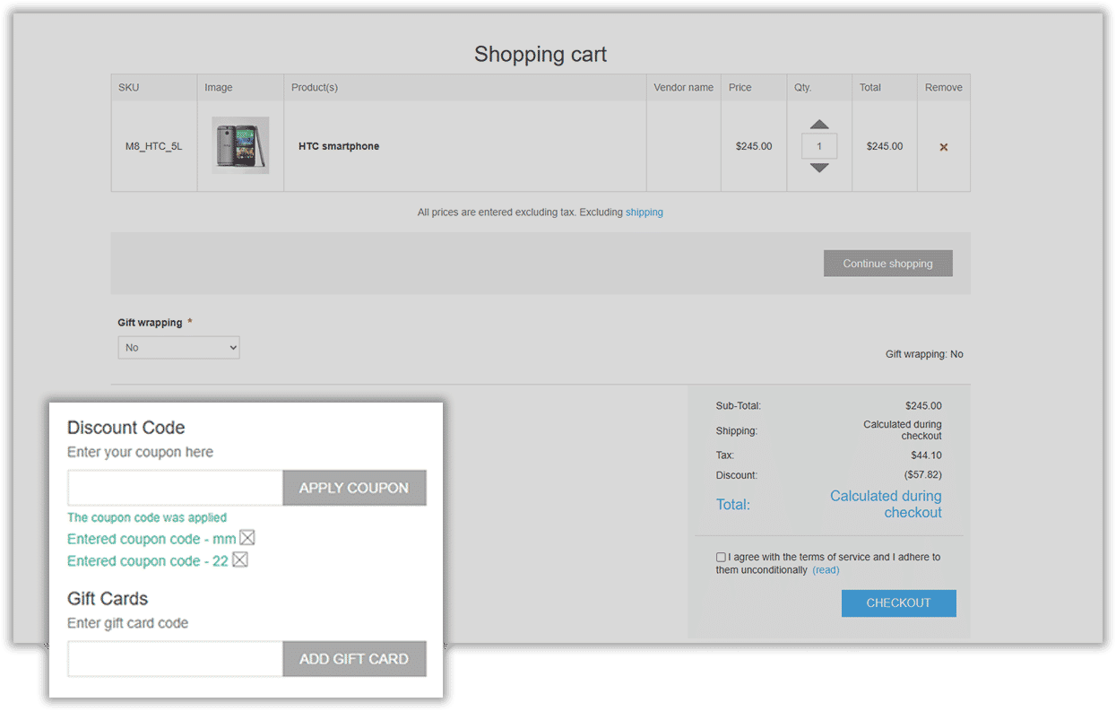 nopcommerce child coupon allows to apply child coupon code in discount code field
