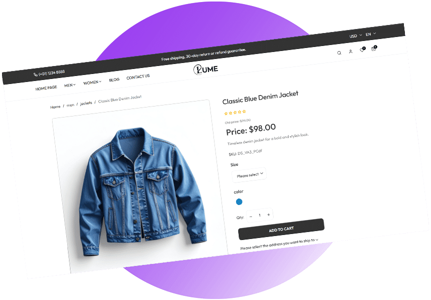 lume nopcommerce theme product detail design page