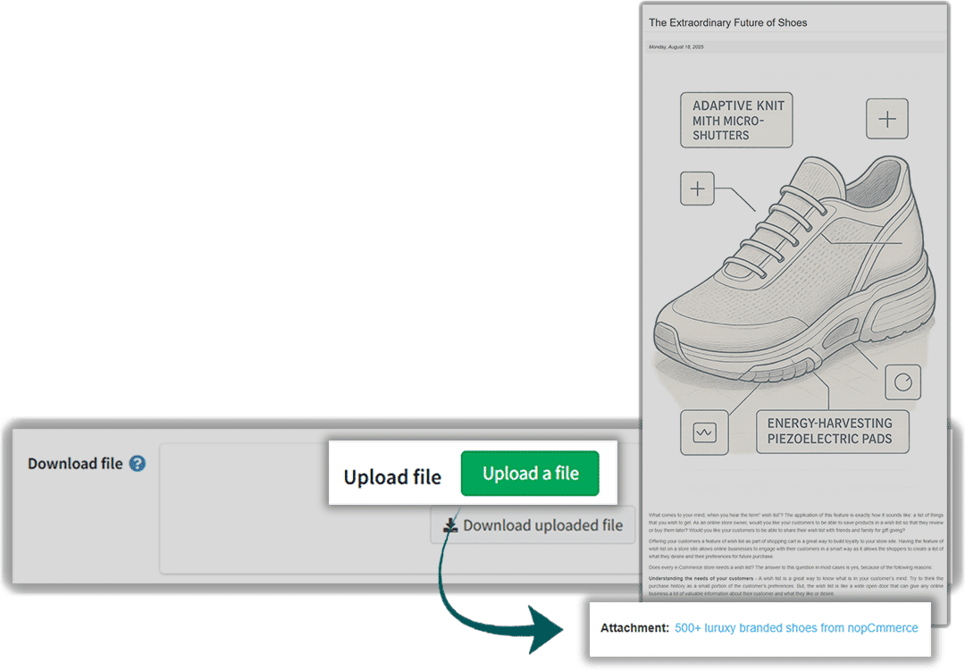 attached files with advanced blog plugin