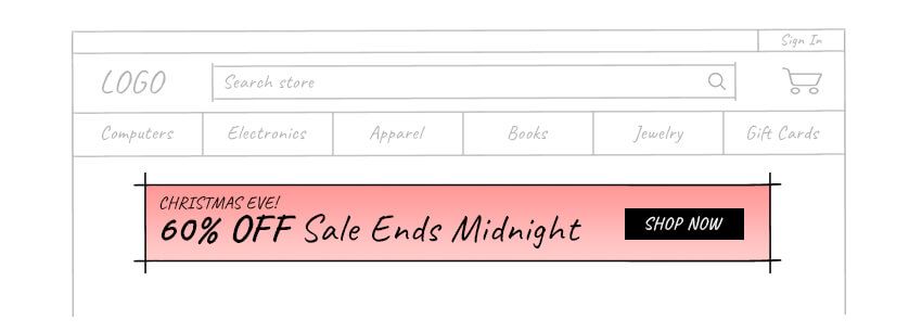 ecommerce promotional hello bar design example