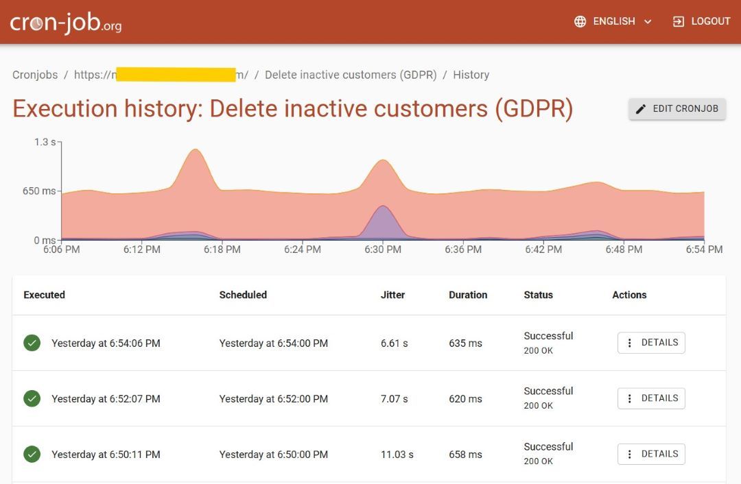 detailed execution history for hosted cron jobs nopcommerce plugin by nopadvance