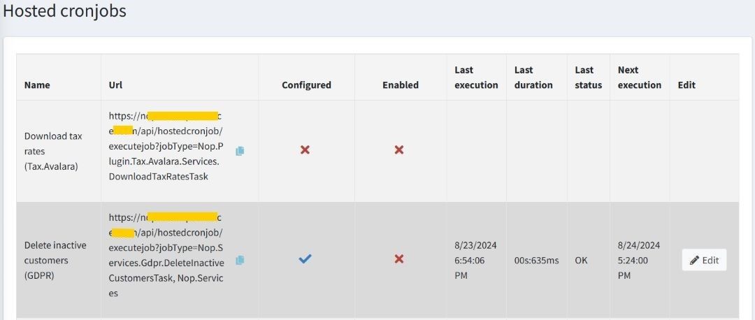 real time monitoring hosted cron jobs nopcommerce plugin by nopadvance