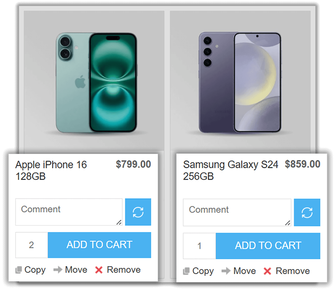 organize, copy and move products from multiple wishlist