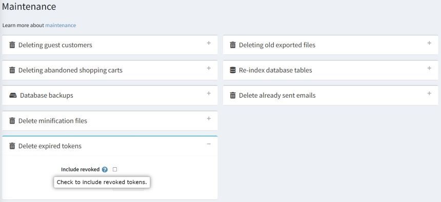 delete expired tokens in nopcommerce ecommerce public rest api for front-end by nopadvance