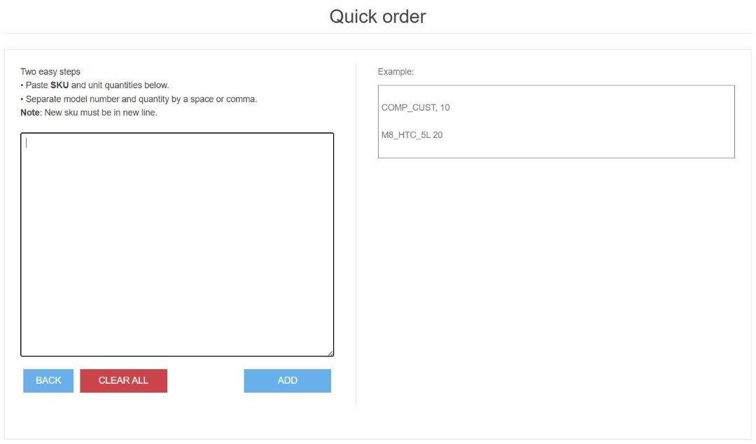paste item page for quick bulk easy wholesale ordering by nopadvance for nopcommerce