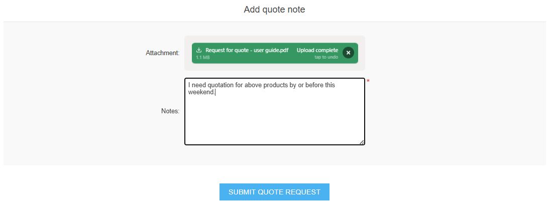 request a quote plugin allows to add quote notes for negotiation