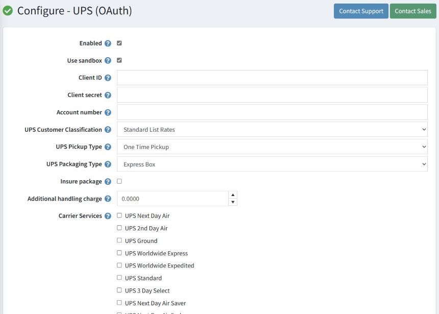 configuration page ups oauth 2.0 new plugin for nopcommerce by nopadvance