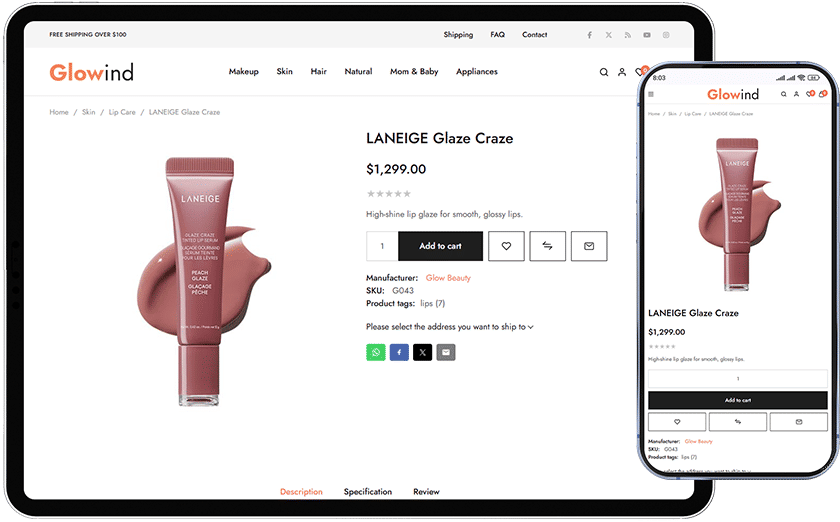 glowind nopcommerce theme product detail design page
