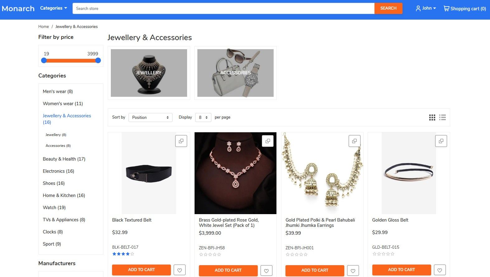 nopcommerce monarch theme catalog category design page