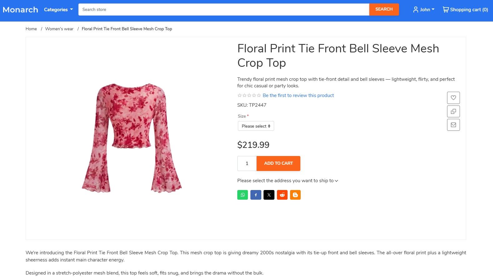 nopcommerce monarch theme product detail design page