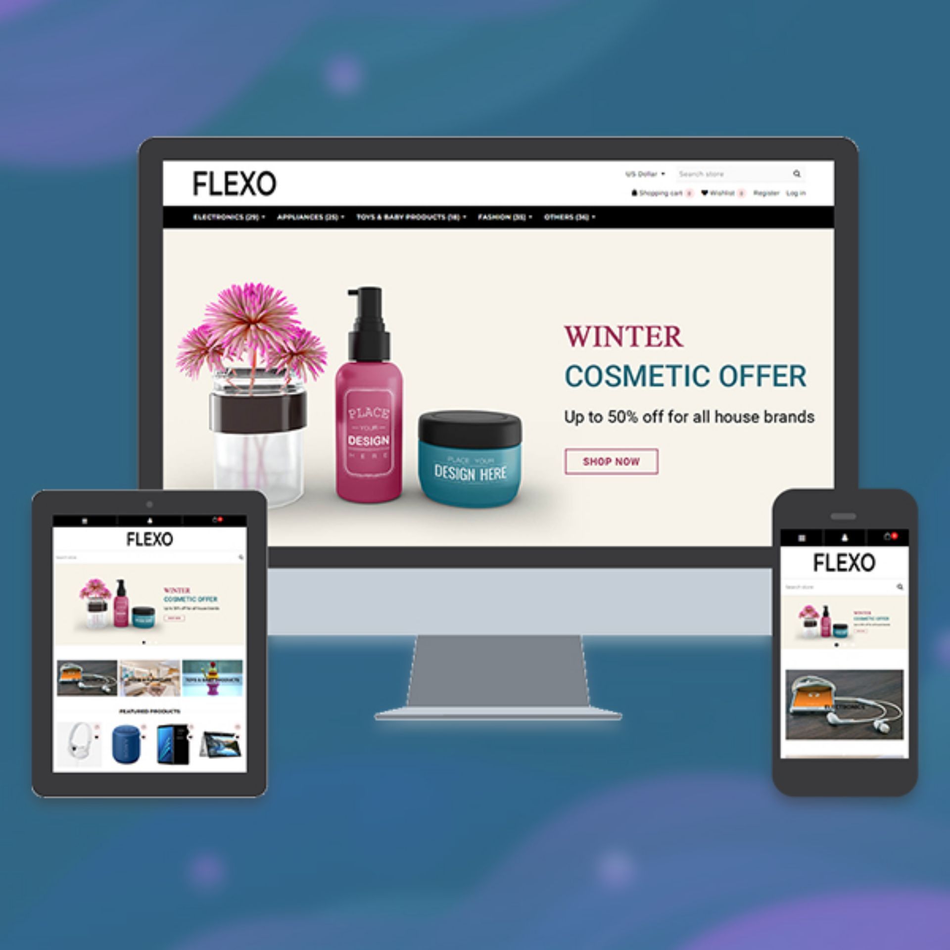 free nopcommerce theme flexo logo