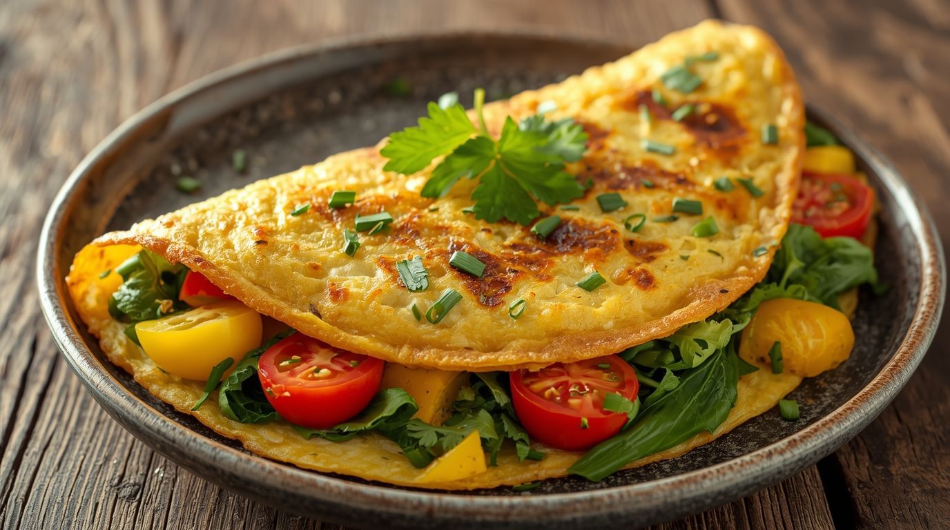 Easy Spinach & Pepper Omelette