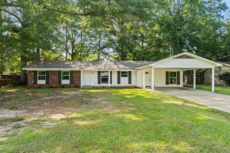 Front exterior with brick and siding, 111 Springhill Drive, Westover, Hattiesburg, MS