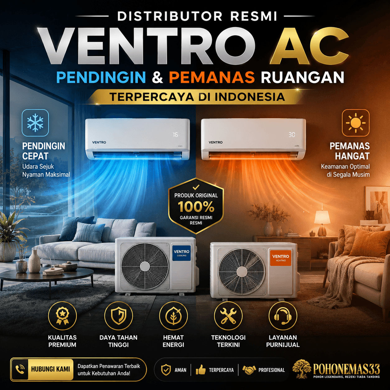 POHONEMAS33 Distributor Ventro AC Pendingin dan Pemanas Ruangan Indonesia