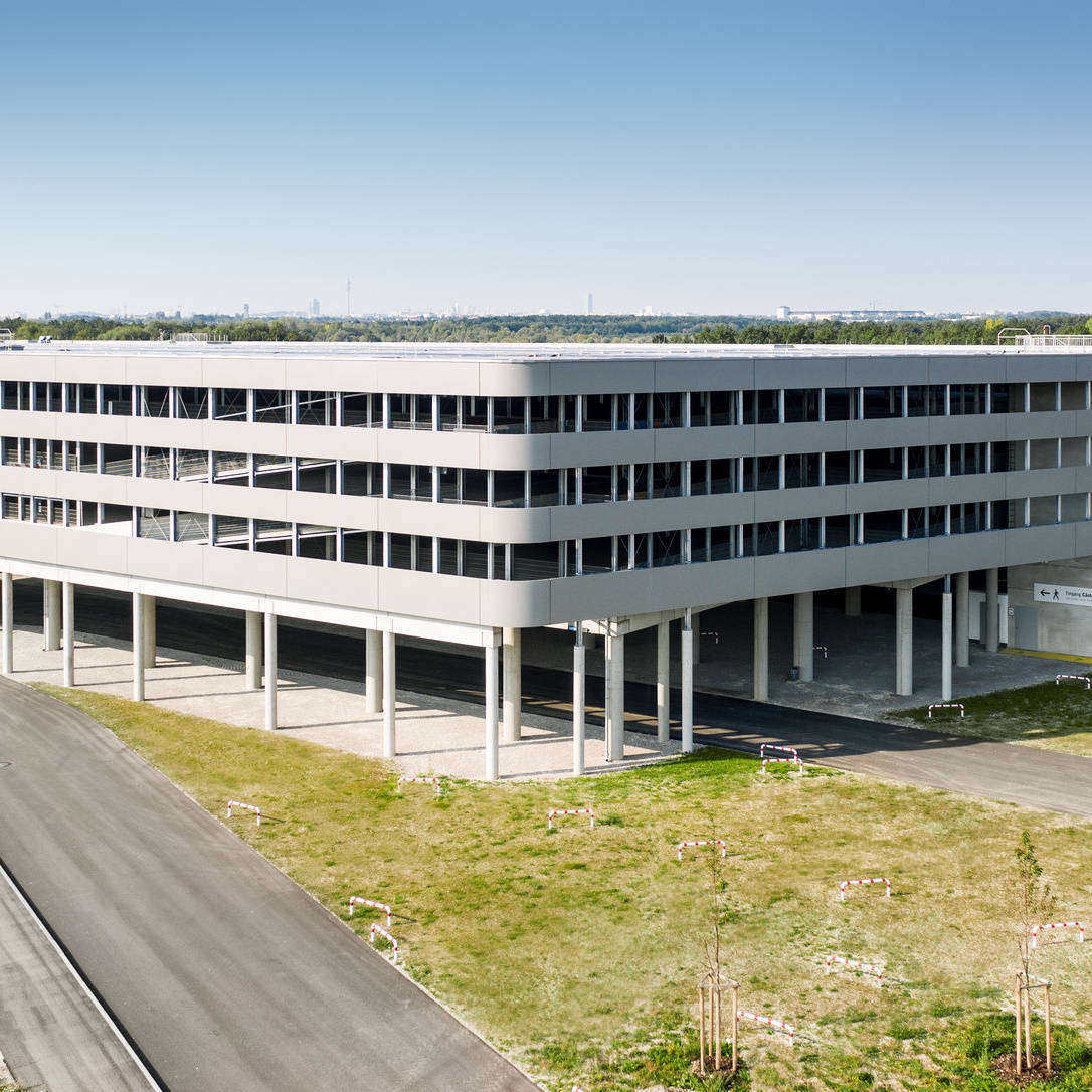 Exterior view of the Allianz Arena car park reference in Munich