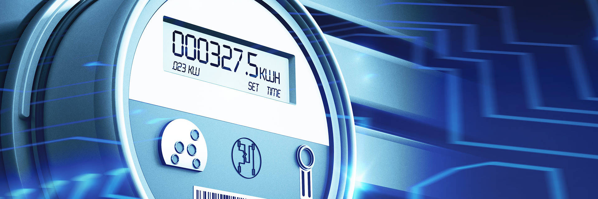 Ein Zähler für das Energiemonitoring, welche die verbrauchten Kilowattstunden zählt.