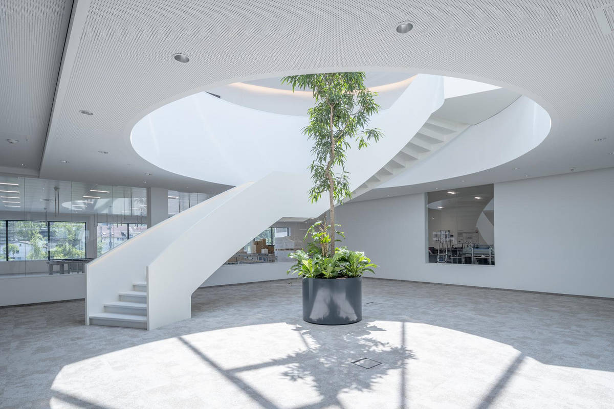 Interior view of the office building reference Heron with a view on the stairwell