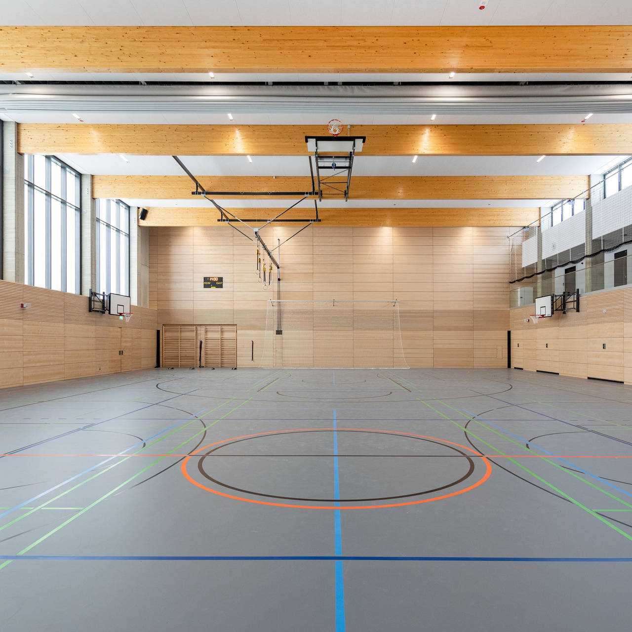 Innenansicht der Sporthallenreferenz Typensporthalle Grüner Campus