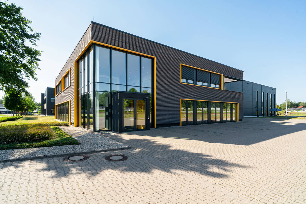 Exterior view of the industrial building reference Pollmeier Hövelhof