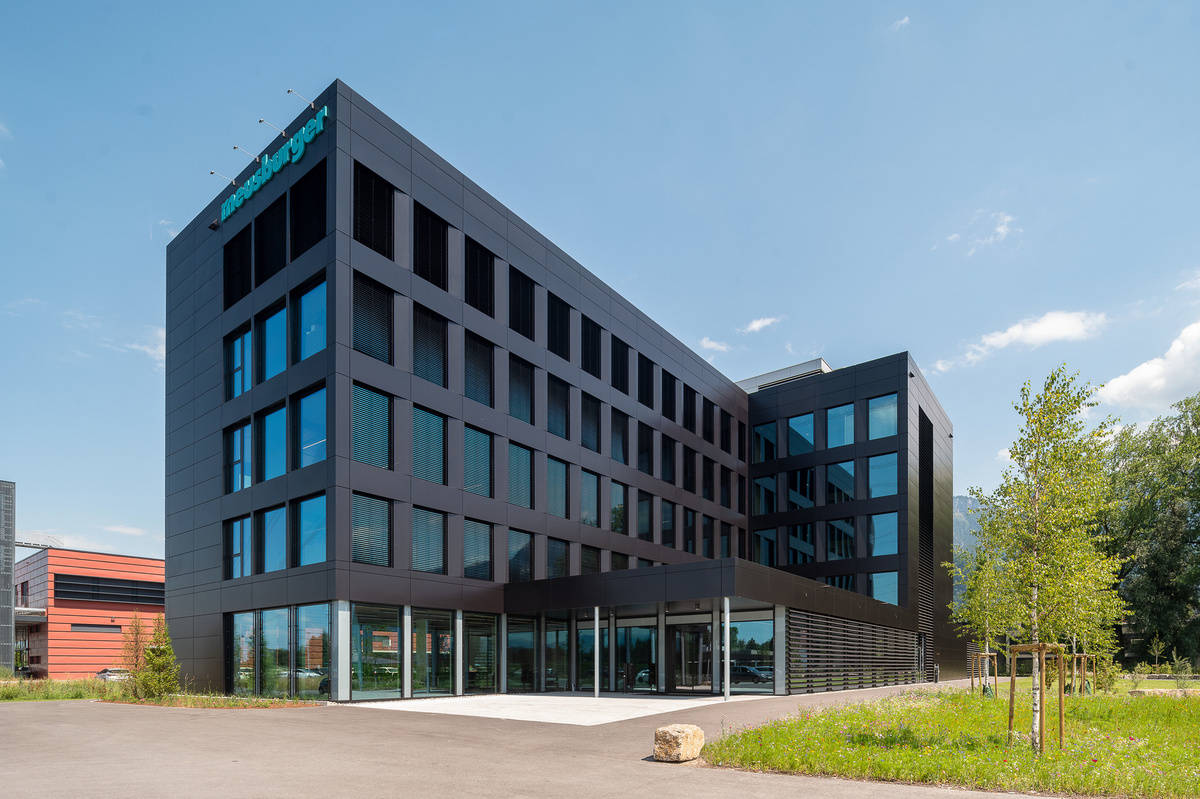 Exterior view of the office building reference Meusburger Georg GmbH & Co KG