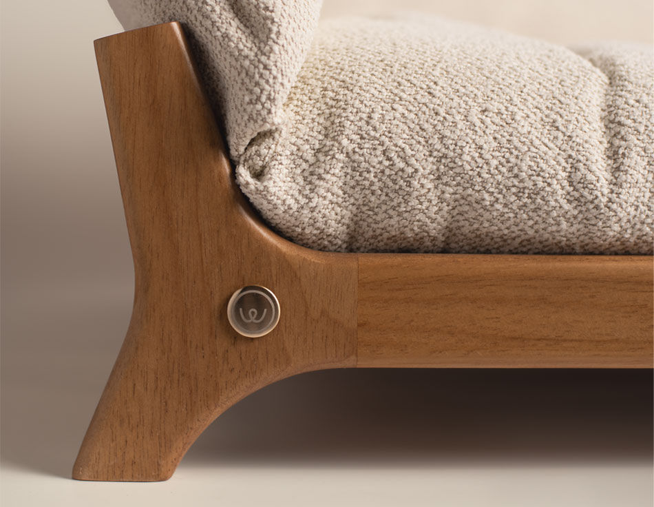 Caminha Couch com tecido Boucl&ecirc;