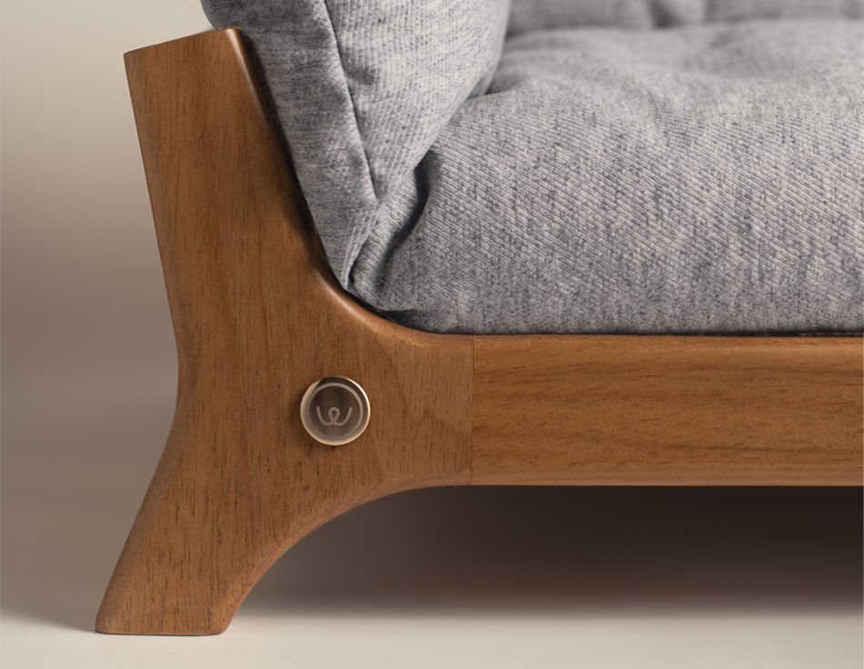 Caminha Couch com tecido Gengibre