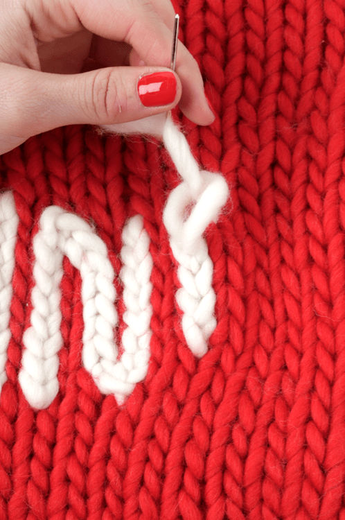 Learn how to add chain stitch to your knits with Wool and the Gang
